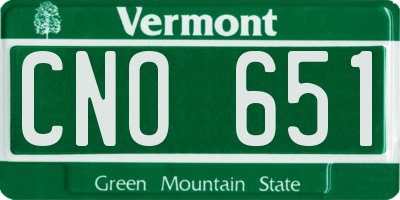 VT license plate CNO651