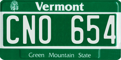 VT license plate CNO654