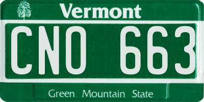 VT license plate CNO663