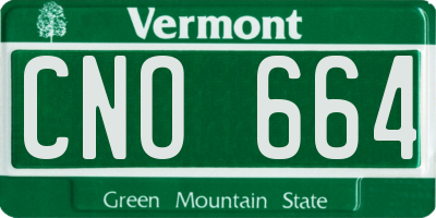 VT license plate CNO664