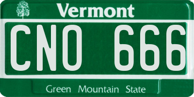 VT license plate CNO666