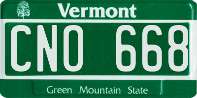 VT license plate CNO668