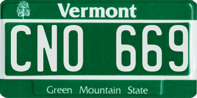 VT license plate CNO669