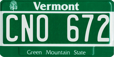 VT license plate CNO672