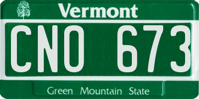 VT license plate CNO673