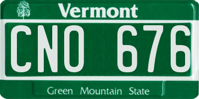 VT license plate CNO676