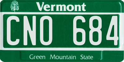 VT license plate CNO684