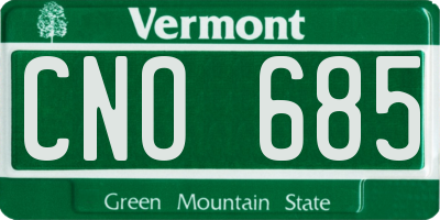 VT license plate CNO685