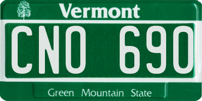 VT license plate CNO690