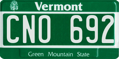 VT license plate CNO692