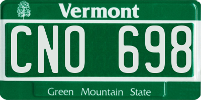 VT license plate CNO698