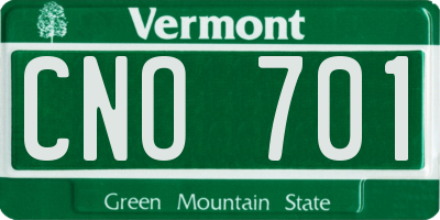 VT license plate CNO701