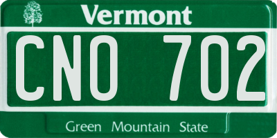 VT license plate CNO702