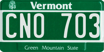 VT license plate CNO703