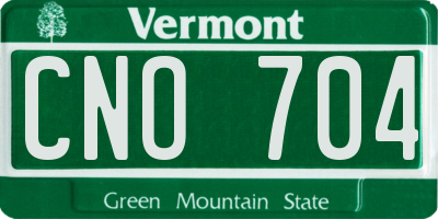 VT license plate CNO704