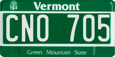 VT license plate CNO705
