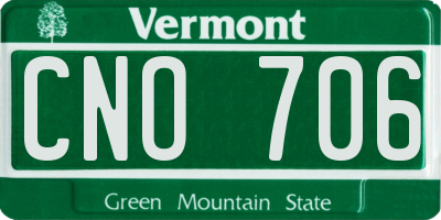 VT license plate CNO706