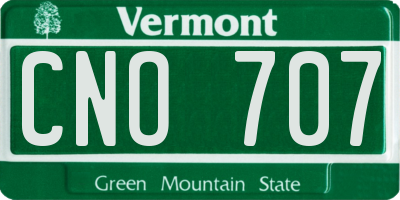VT license plate CNO707