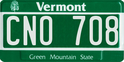 VT license plate CNO708