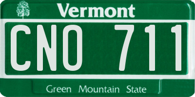 VT license plate CNO711