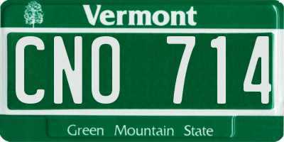 VT license plate CNO714