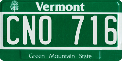 VT license plate CNO716
