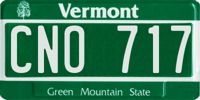 VT license plate CNO717