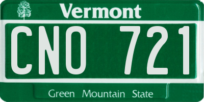 VT license plate CNO721