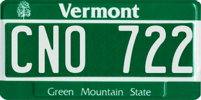 VT license plate CNO722
