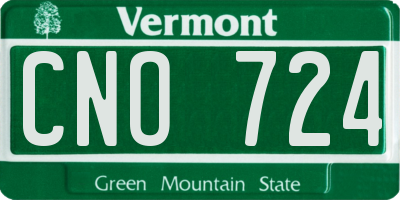 VT license plate CNO724