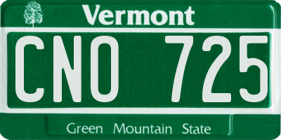 VT license plate CNO725