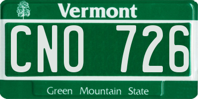 VT license plate CNO726