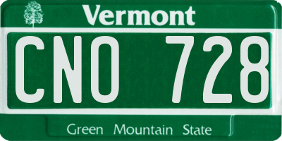VT license plate CNO728