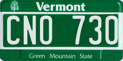 VT license plate CNO730