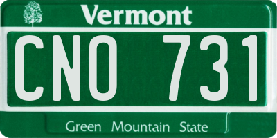 VT license plate CNO731