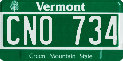 VT license plate CNO734