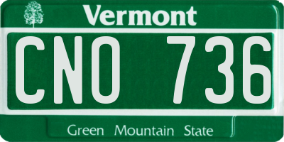VT license plate CNO736