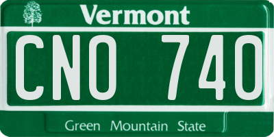 VT license plate CNO740