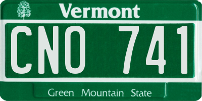 VT license plate CNO741