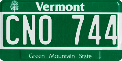 VT license plate CNO744