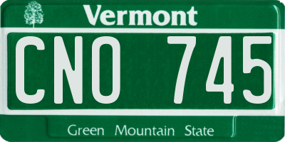 VT license plate CNO745
