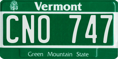 VT license plate CNO747