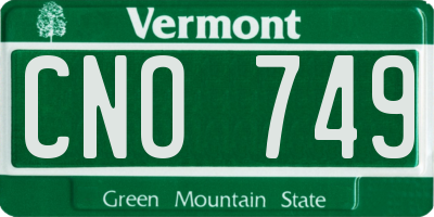 VT license plate CNO749