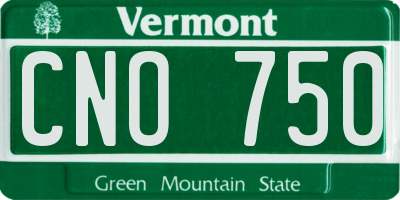 VT license plate CNO750