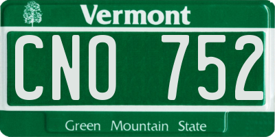 VT license plate CNO752