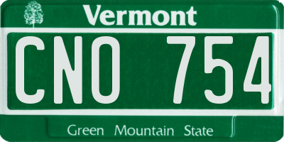 VT license plate CNO754