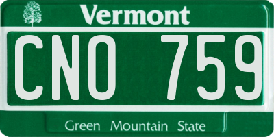 VT license plate CNO759