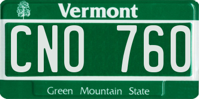 VT license plate CNO760