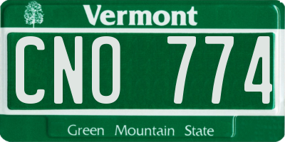 VT license plate CNO774
