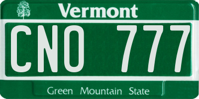 VT license plate CNO777